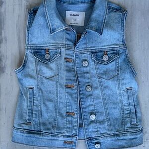 Old Navy Light Blue Girls Denim Jacket Vest